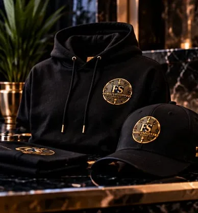 Sudadera y gorra FamilyShooters con el medallón dorado