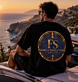 Camiseta con el medallón en la espalda al atardecer